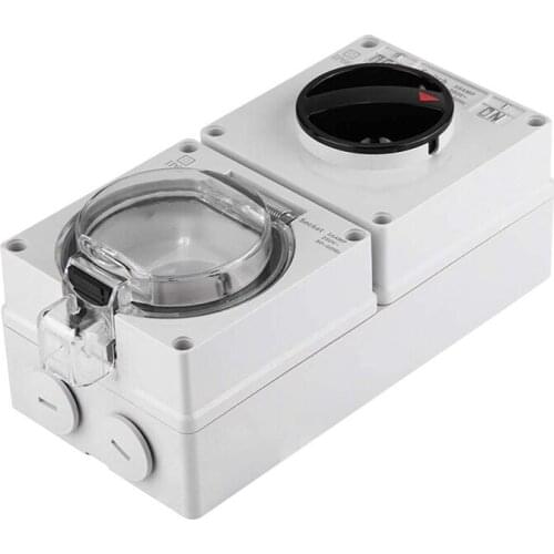 Switch Socket Outdoor Waterproof Socket IP66 Wall Mounting Plug Base for Bathroom Garden Garage Yard (DE Socket)