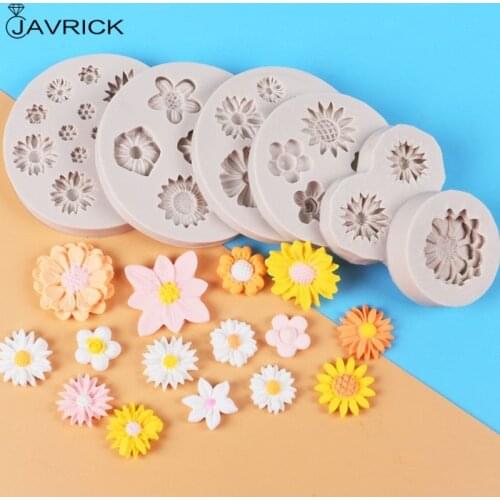 Mini Flower Silicone Cake Fondant Resin Molds Roses Flower Mold Daisy Flower Molds Small Flower Molds Jewelry Art Tools