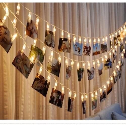 LED Lights Photo Clip Fairy Light Christmas Aesthetic Room Decor Led String Lights for Living Teen Room Decoration Garland Light