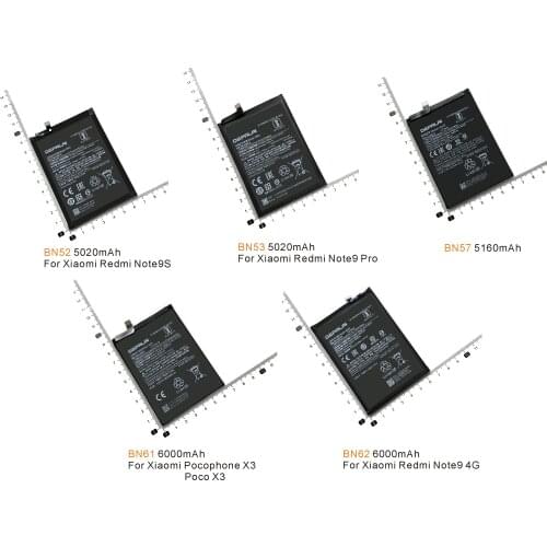 High quality battery BN52 BN53 BN57 BN61 BN62 For Xiaomi Redmi Note9S Note 9 Pro Note9 4G Pocophone X3 PocoX3 Batteries