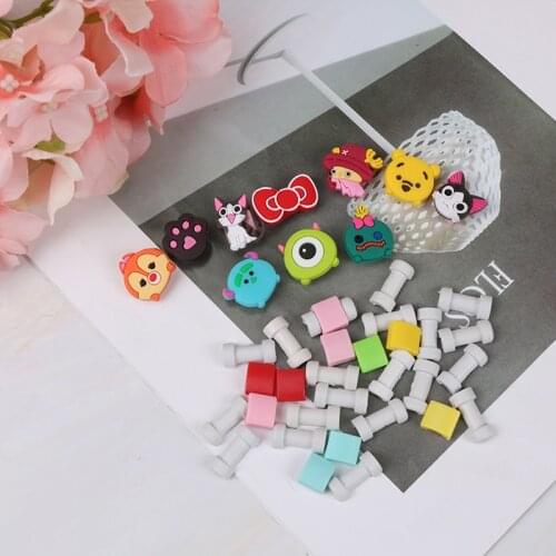 10PCS/LOT Cartoon Cable Protector For Iphone Cable Winder Cover Organizer Case For USB Charging Random