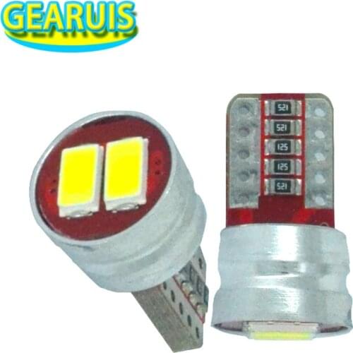10pcs T10 Non polar Canbus 120MA 2 SMD 5630 LED 2SMD 5730 Super bright Car styling lighting 194 W5W 2smd T10 wedge projector 12V