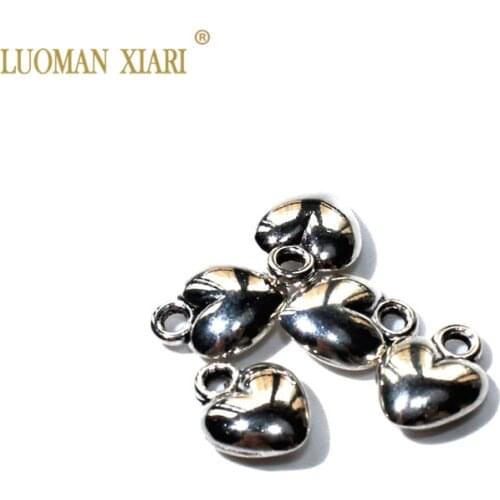 20/50 PCS Wholesale Glaze Zinc Alloy Charms DIY Heart Shape Pendant Bracelet Necklace Earring Charms for Jewelry Making