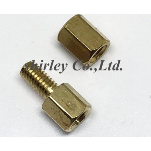 20PCS M3 Male x M3 Female 8mm Long Hexagonal Brass PCB Standoffs Spacers M3 Screw Set Kit M3*8 mm Hex Screw 10 Sets