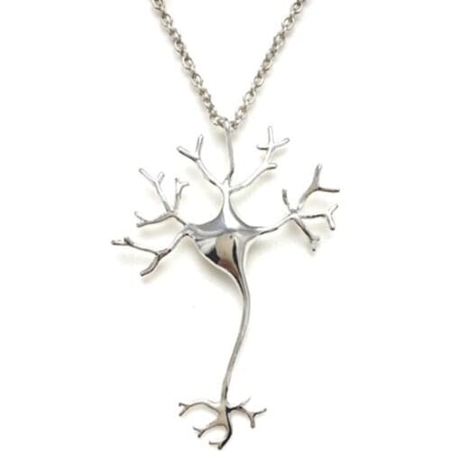 2017 New Style Science 3D Neuron Pendant Necklace Boho Chic Long Thin Chain Nerve Cell Fashion Necklaces For Women Jewelry