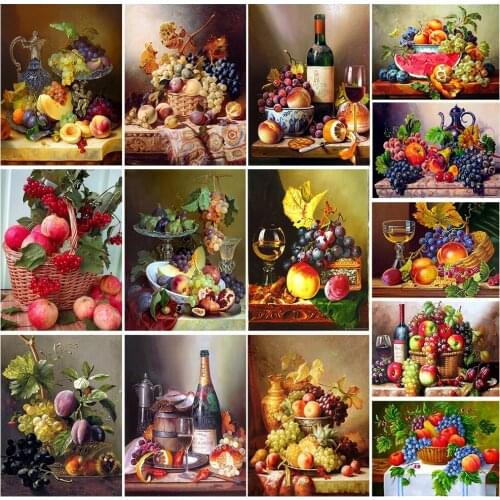 5D Diamond Painting Fruit Diamond Embroidery Kitchen Grape Rhinestones HD Exquisite Decoration DIY Gifts Can Be Customized