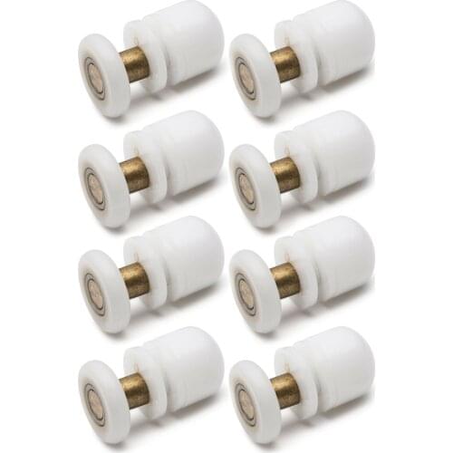 8 pcs 19mm/23mm/25mm27mm Copper Shower Door Wheels Rollers Runners Glass hole 12mm