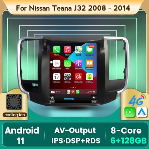 Tesla Style 7862C 6GB+128GB IPS Screen Android 11 Car Radio Audio Multimedia Player For Nissan Teana J32 2008 - 2012 Carplay DSP