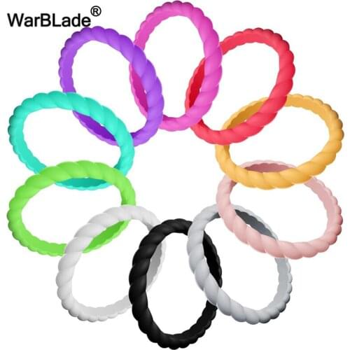 10pcs/set High Quality 3-8.7mm Hypoallergenic Crossfit Flexible Silicone Ring Men Women Wedding Rings Sports Rubber Finger Ring