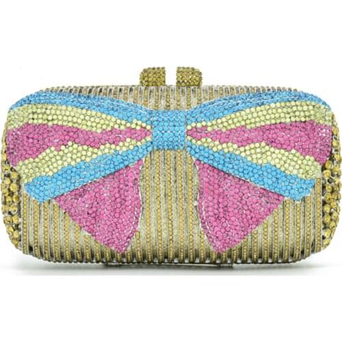 Encrusted multi color Crystal Evening Bag new Clutch bag Rhinestone Ladies shoulder Bag Crossbody Bag Simple handbag clutches