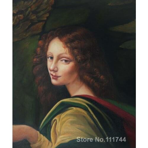 Paintings by Leonardo Da Vinci The Virgin of the Rocks (detail young woman) Canvas art High quality Hand painted