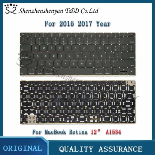 Original Full New Laptop A1534 US Keyboard For Macbook Retina 12" A1534 Keyboard Replacement 2016 2017 Year
