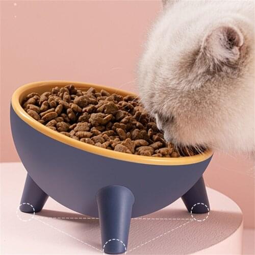 1pc Bowl Feeder For Cat Dog Pet Bowls And Drinkers Tilted Anti Flip Overturn Water Food Bowl With Flat Stand Puppy Cats Feeder
