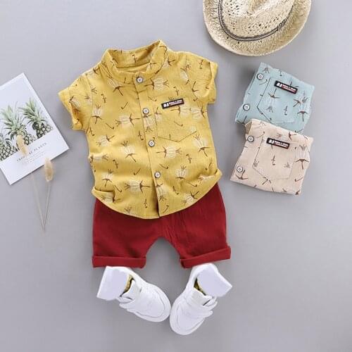 British Style Baby Boys Suit Summer Casual Clothes Set Top Shorts 2PCS Baby Clothing For Boys Infant Suits Kids Clothes Set