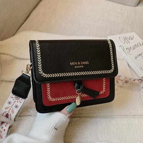 Contrast Color Leather Crossbody Bags for Women Travel Handbag Shoulder Women Bag Simple Shoulder Messenger Bag CrossBody Bag