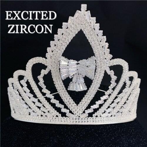 Fashion Zircon Luxury Crown Princess Girl Jewelry Accessories Bride Bridesmaid Wedding Wedding Headdress Jewelry Prom Gift