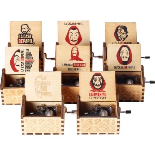 La Casa De Papel bella ciao Music Box Money heist Paper House Musical Hand Crank for Christmas gift Men Music Box large stock