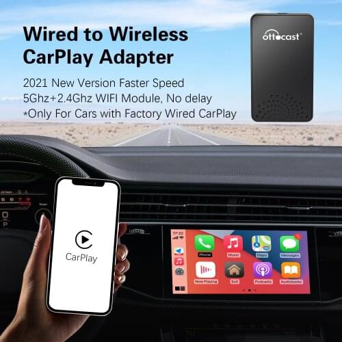 OTTOCAST Wireless Adapter for Apple CarPlay Auto Connect with Your Car
