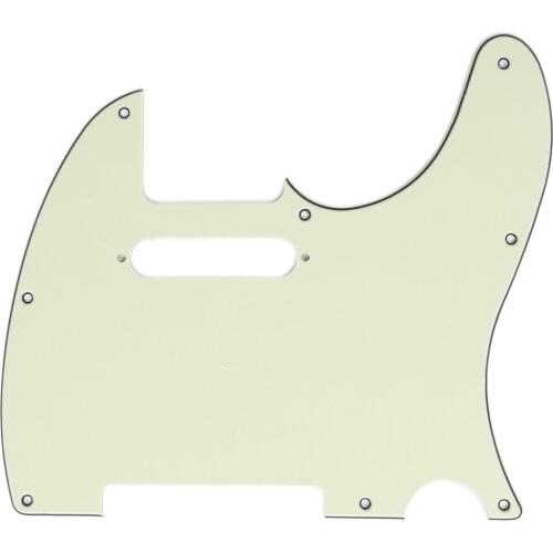 Musiclily 8 Hole Tele Guitar Pickguard for USA/Mexican Made Fender Standard Telecaster Modern Style, 3Ply Mint Green