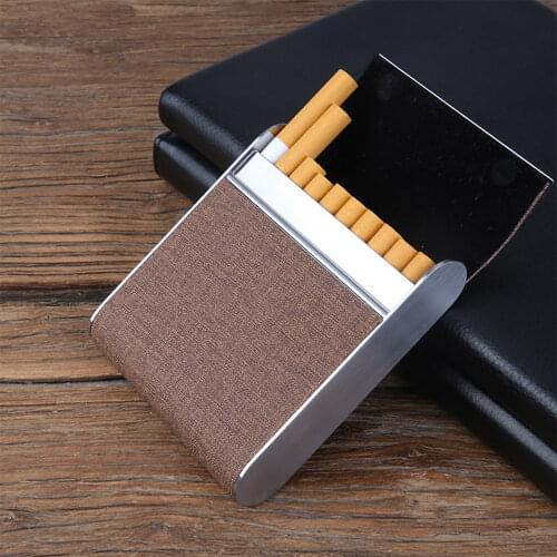 Simple Flip Type Cigarette Case Non-woven Fabric+Metal Tobacco Container Mini Cigarette Container Storage Box Smoking Accessorie