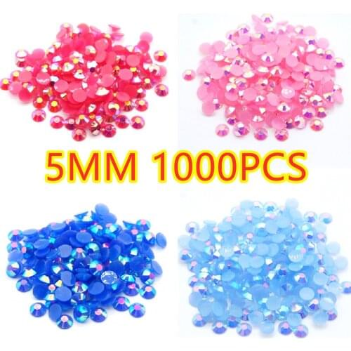 Nail Rhinestones 1000pcs 5mm Resin Rhinestones Flatback Round Glue On Non Hotfix Stones Appliques For Craft DIY Nail Art
