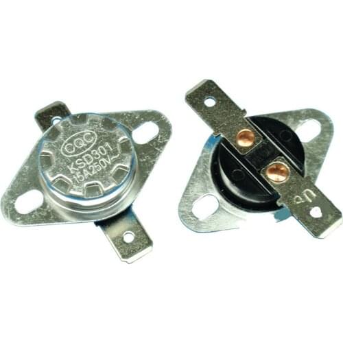 10 pcsThermal Switch Ksd301 45-150 15A 250V Normally Closed Jump Thermostat Temperature Switch