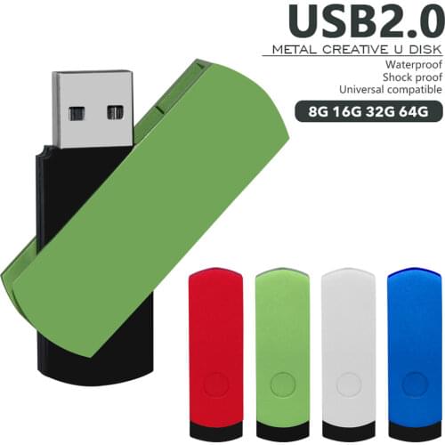 New Rotation USB Flash Drive Metal Pen Drive 128GB Pendrive 64GB 32GB 16GB 8GB 4GB Real Capacity USB Memory Stick for gift