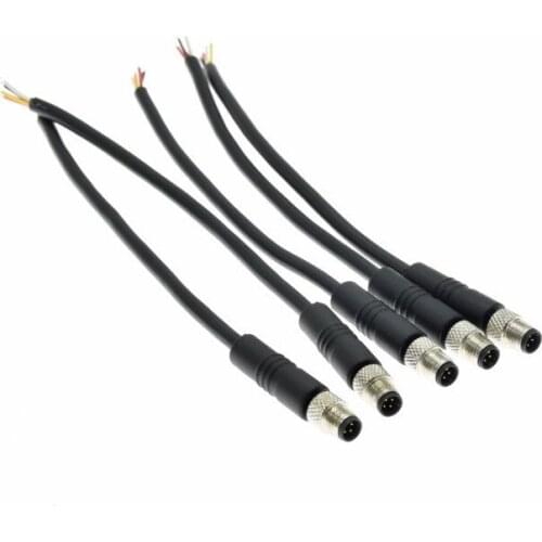 M5 Waterproof Circular Connector M5-4P Male Injection Molded Wire Aviation Plug Signal Transmission Connector M5