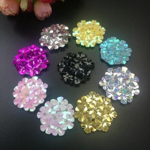 High-end lace handmade patch clothing headdress shoes manual nail bead flower applique sequins bead piece dress making decoratio