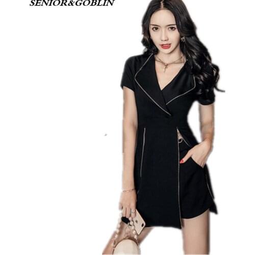 Summer Office Lady Zipper Blazers Pant Suits Women Elegant Notched Solid Jacket Blazer+High Waist Short Sets Work 2 Piece Set