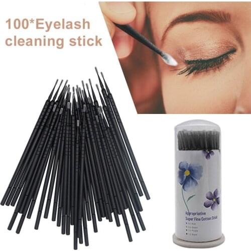 100Pcs/set Disposable Eyelash Brushes Swab Microbrushes Eyelash Extension Tools Individual Eyelashes Removing Tools Applicators
