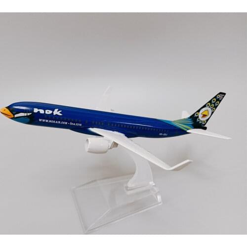 Alloy Metal Blue Thai NOK Air B737 Airlines Airplane Model Thailand NOK Boeing 737 Airways Plane Model Stand Aircraft Gifts 16cm