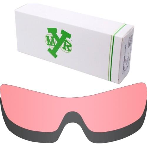 2 Pieces Mryok Anti-Scratch Replacement Lenses for-Oakley Batwolf Sunglasses Lens Stealth Black & HD Pink