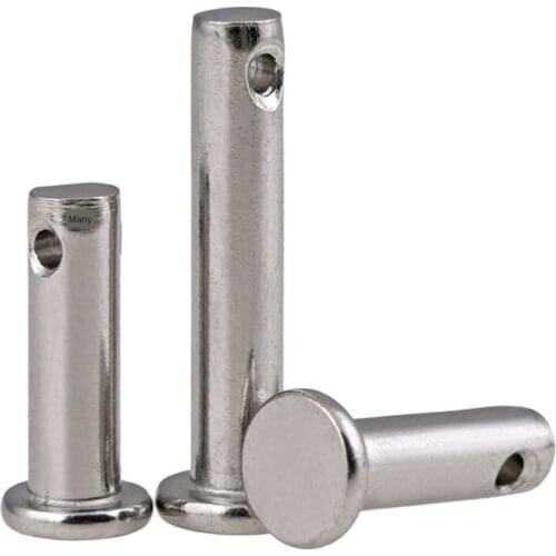 304 stainless steel pin gb882 flat head with hole cylindrical pin locating pin m3m4m5m6m8m10 5Pcs