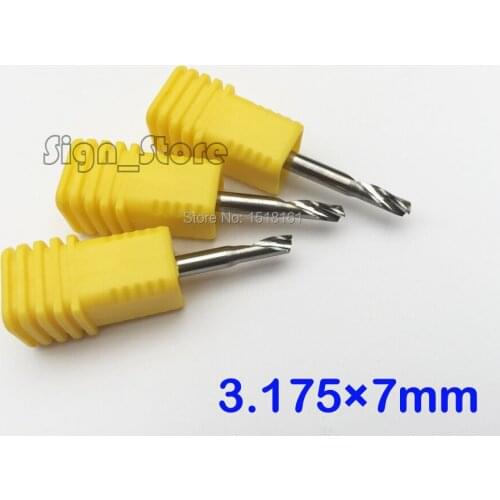 5pcs Single Flute Metal Aluminium CNC Bits Milling Tools Cutter, Tungsten Carbide End Mill Aluminium Cutting Tool 3.175 x 7MM