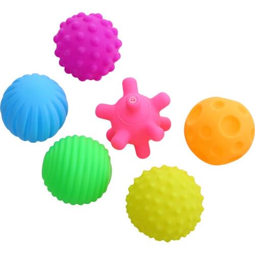 6pcs/set Baby Toy Ball Set Develop Babys Tactile Senses Toy Touch Hand Ball Toys Baby Training Ball Massage Soft Ball LA894335