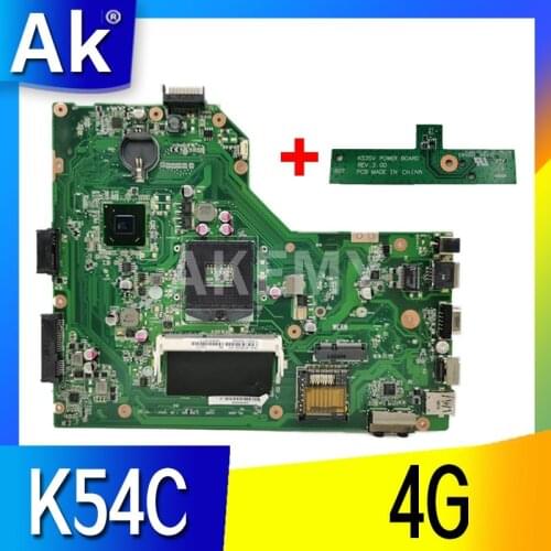 AK K54C Laptop motherboard For Asus K54C X54C K54 K54Ly K54hR Test original mainboard 4G RAM PGA989