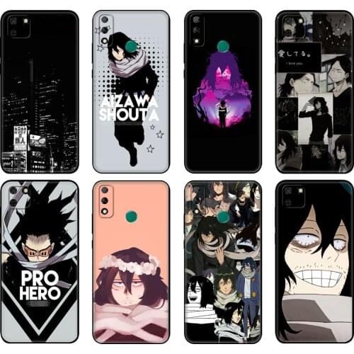 Black tpu Case For Huawei Y9S Y6S Y8S Y5P Y7P Y8P Case For Huawei Y5 lite Prime 2018 Y6 2019 Cover Shota Aizawa My Hero