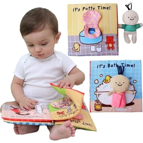 Baby Cloth Book For Bath Potty Children Soft Early Learning Cognitive Development Book Unfolding Activity Quiet Book For Kids