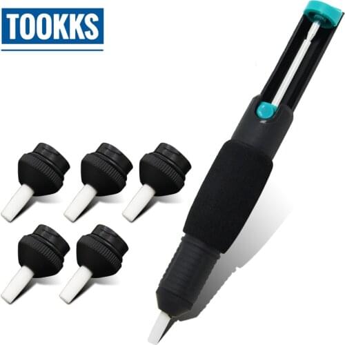 LA813101 Double Ring Anti Skid Tin Solder Desoldering Pumps Desoldering Gun with 5 pcs Suckers