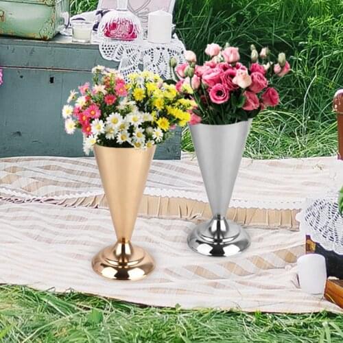 Metal Golden Flower Vase Wedding Centerpieces Party Dinner Decor Nordic Candlestick Event Road Lead Home Christmas Decor