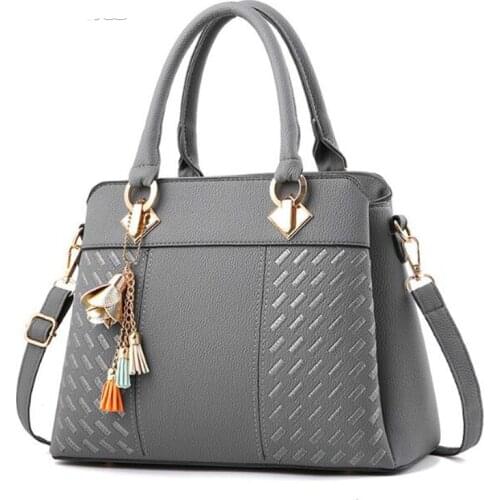 Fashion Women Handbags Tassel PU Leather Totes Bag Top-handle Embroidery Crossbody Bag Shoulder Bag Lady Simple Style Hand Bags