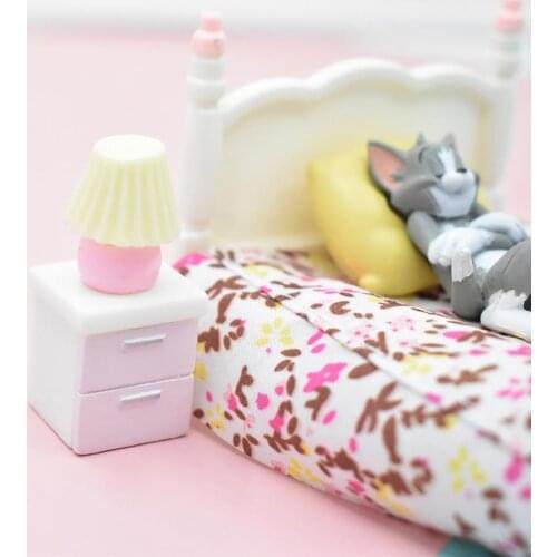 5Pcs Realistic Resin Table Lamp Doll House Decoration Accessories Children Pretend Play Game Props Kid Toys gifts