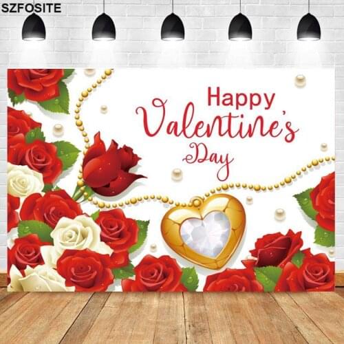 Romantic Valentines Day Rose Gem Backgrounds Photography Photo Couples Festival Party Room Decorates Children Vinyl Backdrop