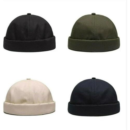 Dome Melon Brimless Beanie Cap Color Trendy Retro Sailor Hat Docker Mechanic Skullcap Polyester Cotton Casual H5H2