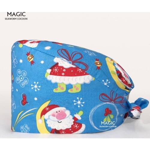 Unisex cute Tieback medical Pet Dentist lab cap nurse nursing hats Surgical working caps Scrub clinic pharmacist hat 100%cotton