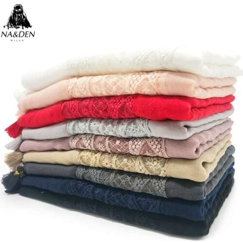 Women sacrf/scarves hollow out lace tassels wraps fashion foulard viscose luxurious bandana fast shipping 10pcs/lot