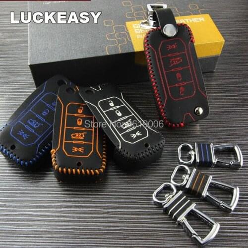 LUCKEASY High Quality leather remote key Case Cover Holder For Jeep Renegade