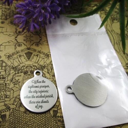 20pcs--"A kind man benefits himsel..."stainless steel charms styles for choosing DIY Charms Bible gold sentence