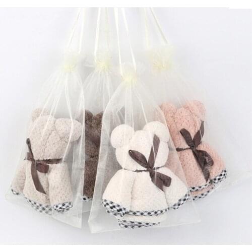 10pcs Bear shape face towel Home Textile Towel Women Robes Bath Wearable Towel Dress Womens Lady Fast Drying Wedding Gift